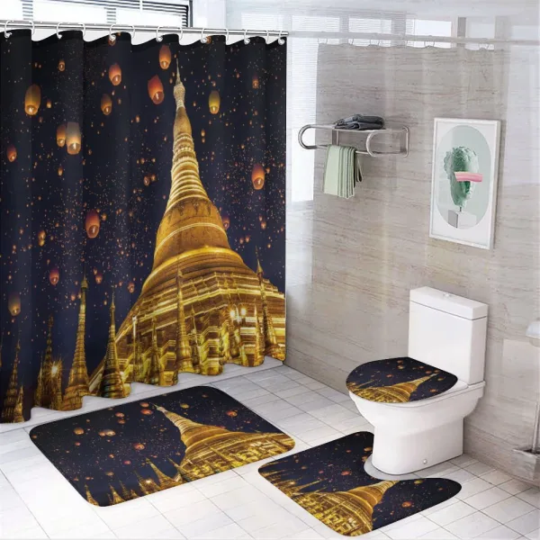 Shwedagon Pagoda on a shower curtain