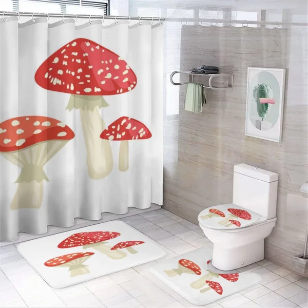 Simple Cartoon Toadstool on a shower curtain