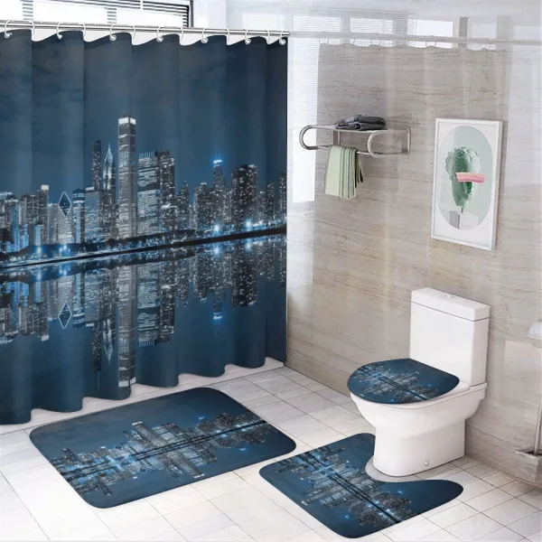 Sleeping City on a shower curtain