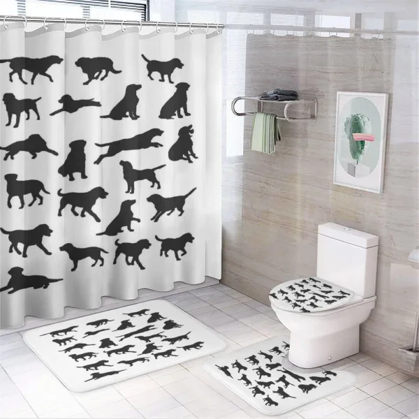 Various Positions on a shower curtain