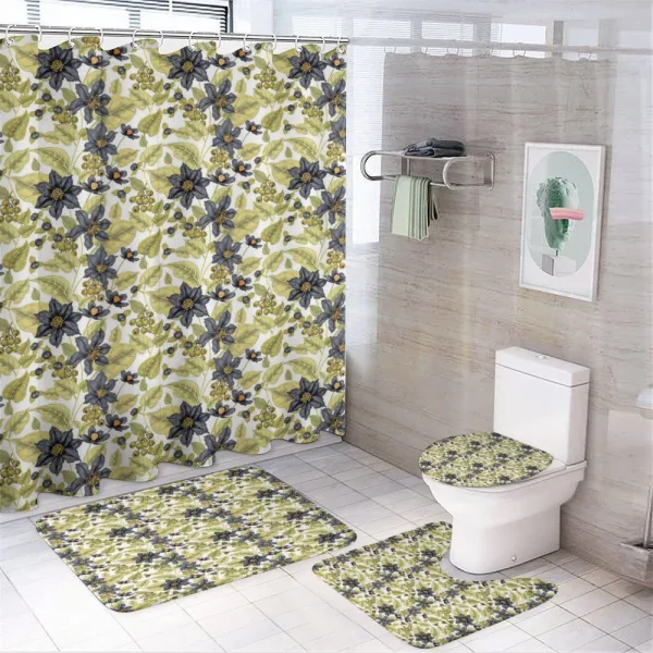 Victorian Style Clematis on a shower curtain