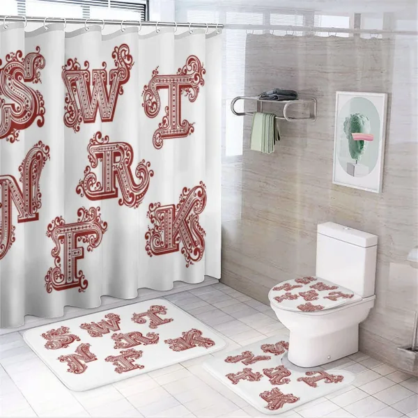 Vintage Lines Curlicues on a shower curtain