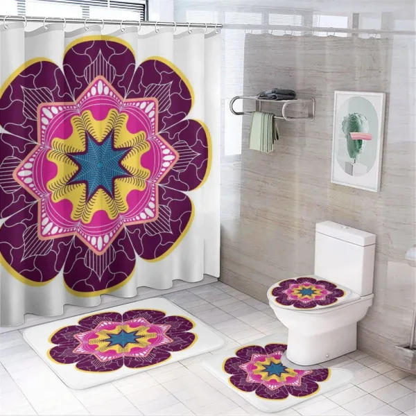 Vintage Motif Mandala on a shower curtain