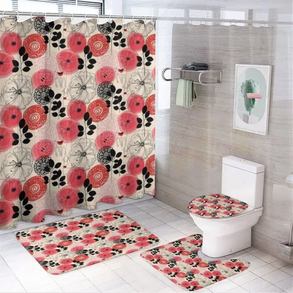 Wildflowers Leaves and Animals on a shower curtain