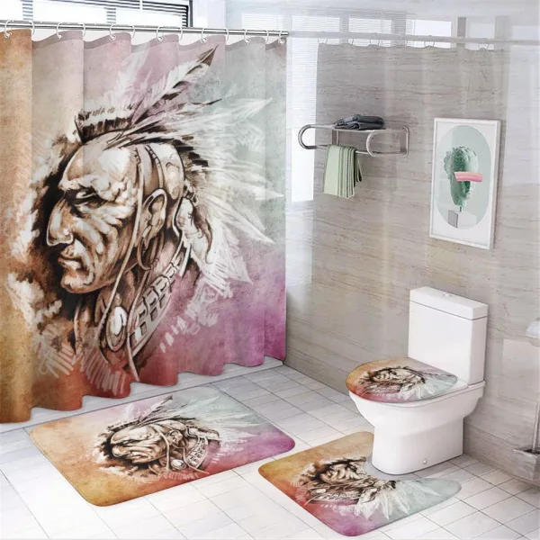 American Native Sketch on a shower curtain