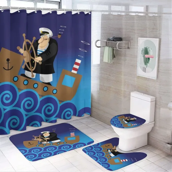 Captain on a Ship on a shower curtain