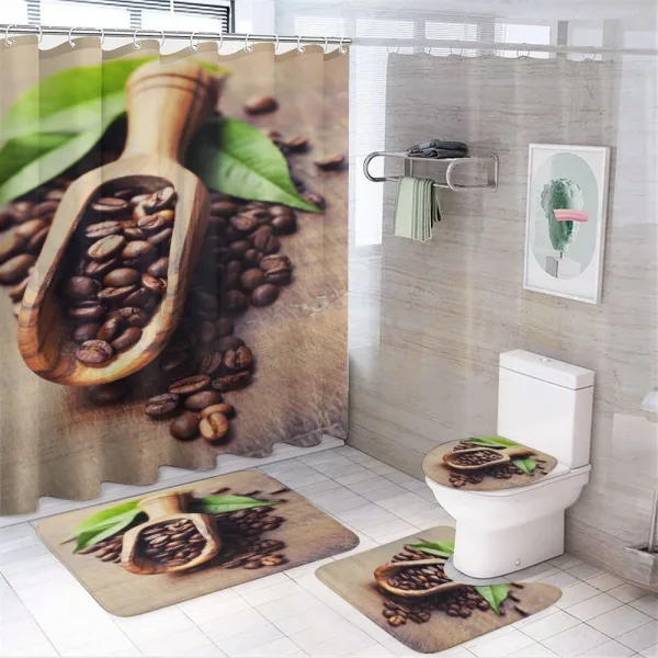 Coffee Plant on Table on a shower curtain