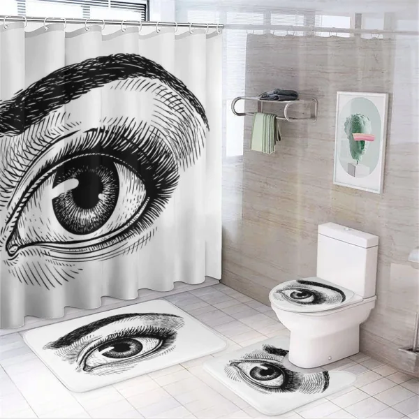 Female Eye Makeup on a shower curtain