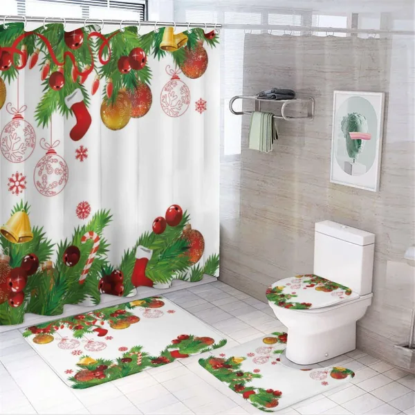Fir Branches Candies on a shower curtain