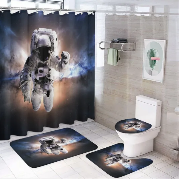 Floating in Space on a shower curtain