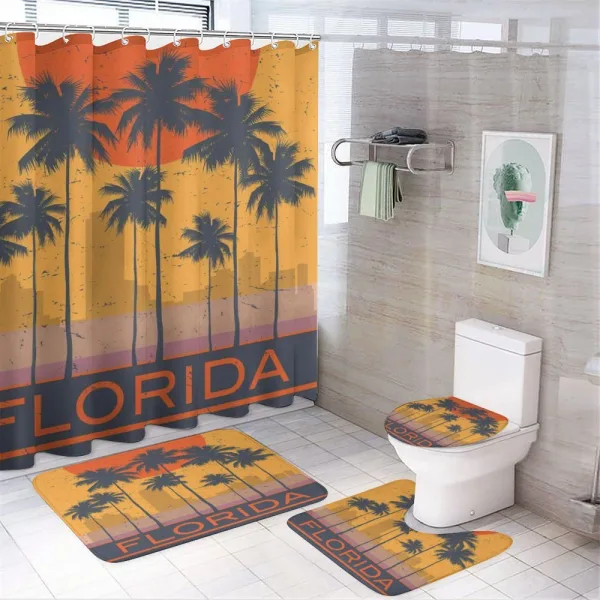 Florida Coast Grunge on a shower curtain