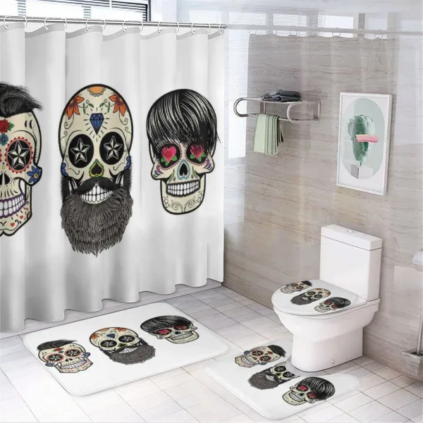 Foral Shaped Head on a shower curtain