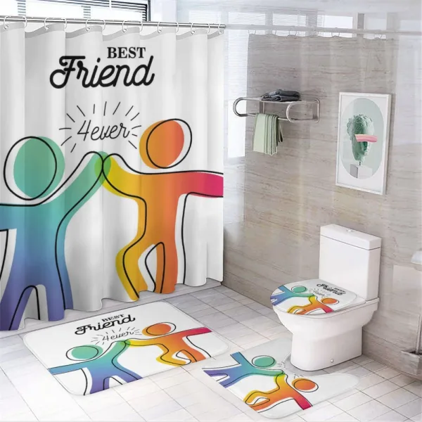 High 5 Buddies Art on a shower curtain