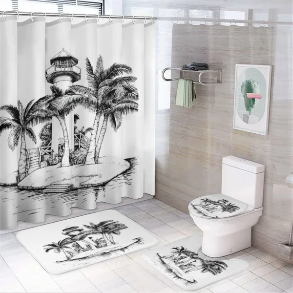 Lighthouse Island Tree on a shower curtain