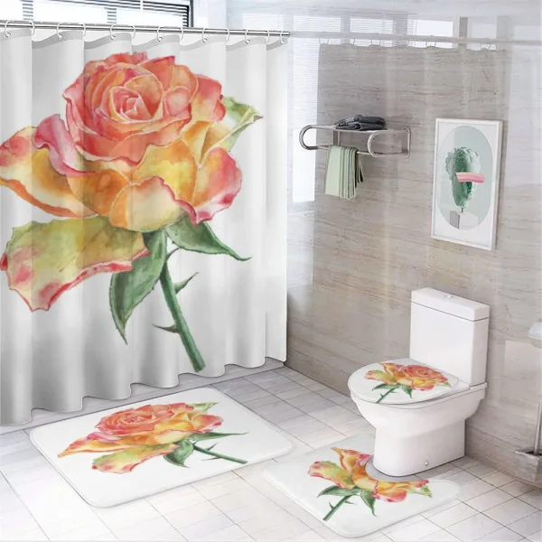 Lively Petals Botany Art on a shower curtain