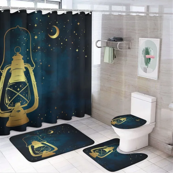 Magic Oil Lantern at Night on a shower curtain