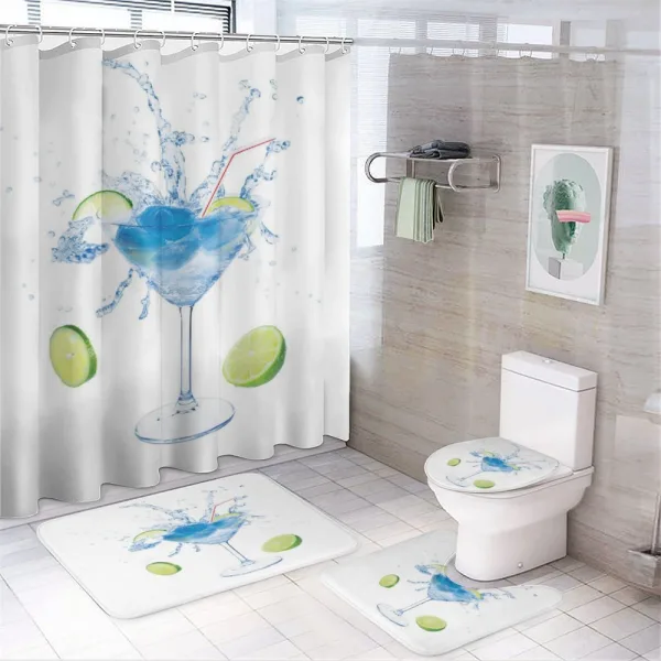 Martini Splashing Lime on a shower curtain