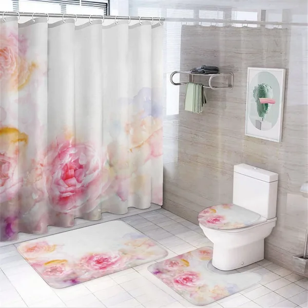 Pale Pink Roses on a shower curtain
