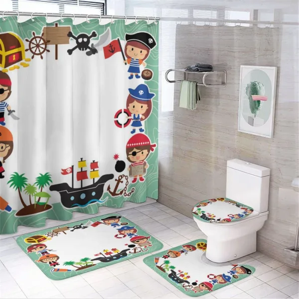 Pirate Children Ship on a shower curtain