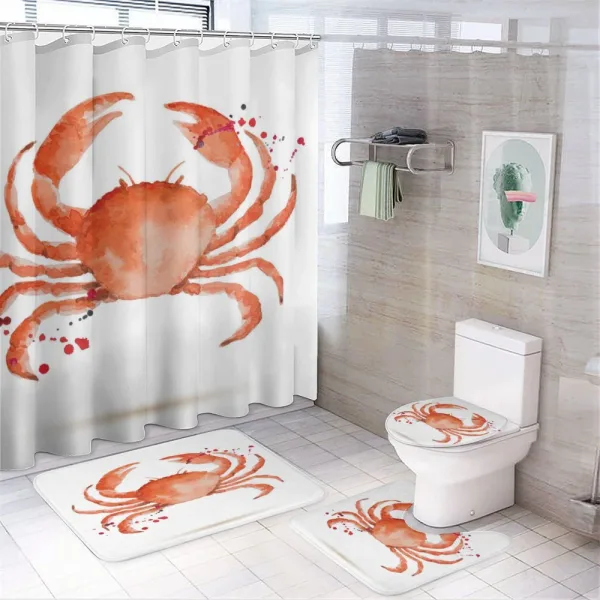 Sea Animals Theme Crabs on a shower curtain