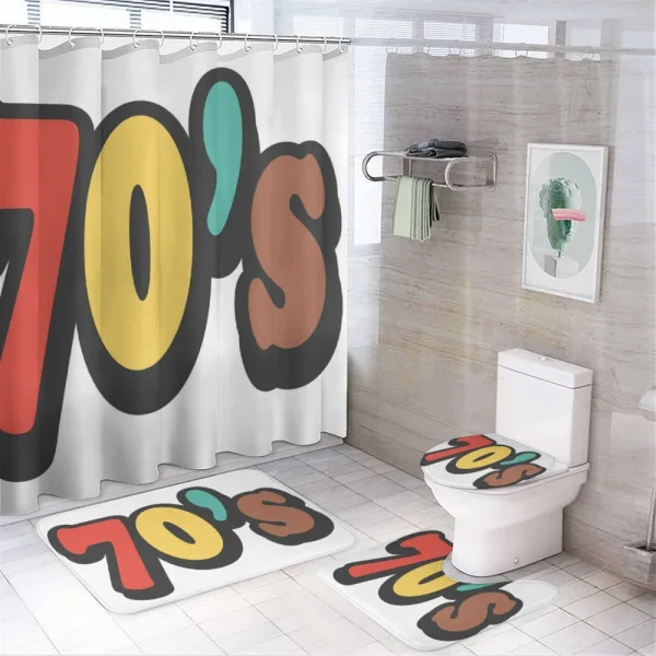 Seventies Striped Art on a shower curtain