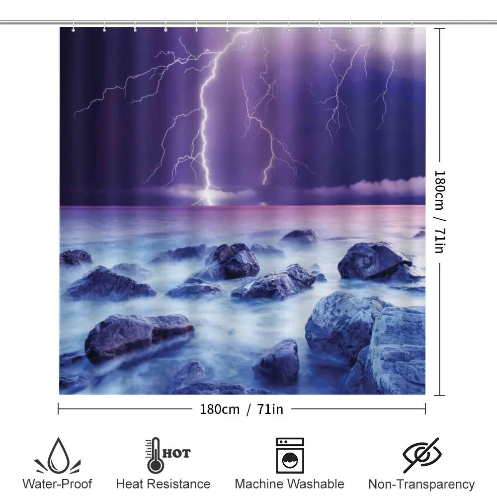 Stormy Sky Ocean Rocks Night — Detail 2