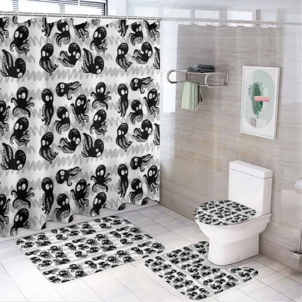 Wildlife in Sea Cartoon on a shower curtain