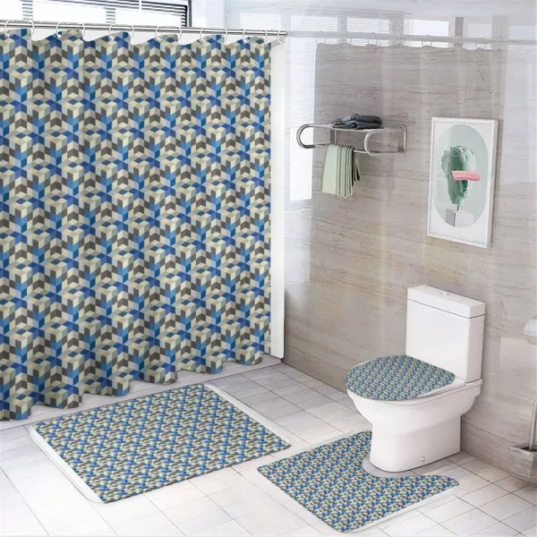 3D Cube Modern Art on a shower curtain