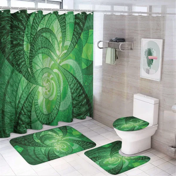 Abstract Swirling Spirals on a shower curtain
