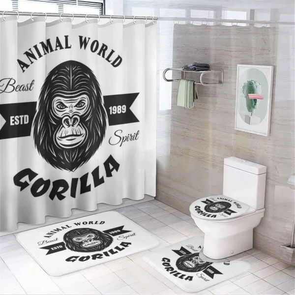 Animal World Calligraphic on a shower curtain