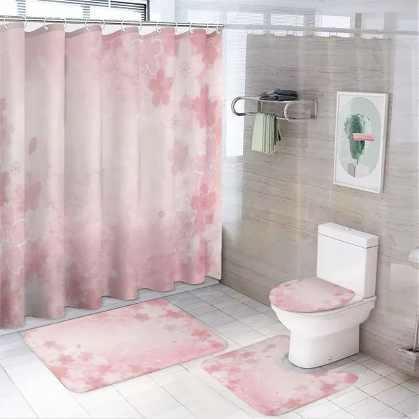 Cherry Blossom Floral Art on a shower curtain