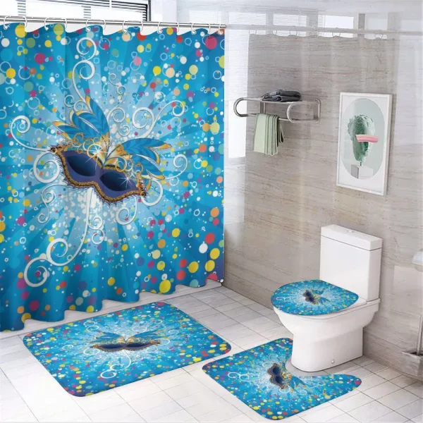 Colorful Dots Swirls on a shower curtain