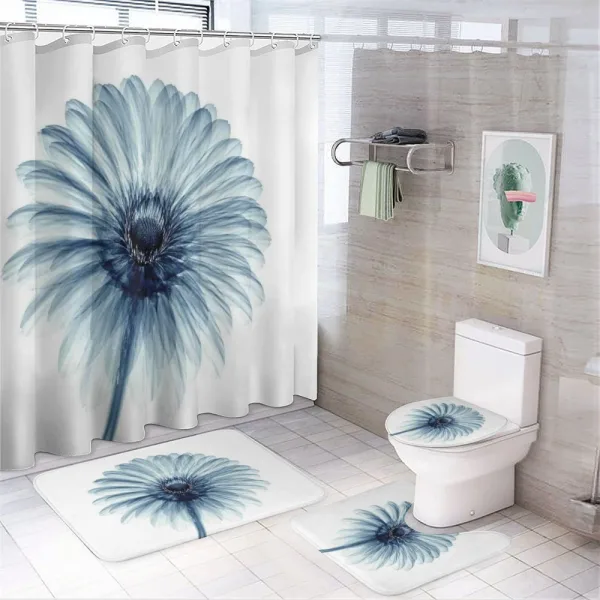 Daisies Flowers Plants on a shower curtain
