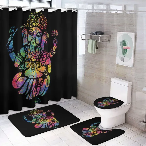 Eastern Lotus Trace Zen on a shower curtain