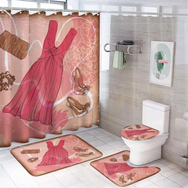 Floral Pink on a shower curtain