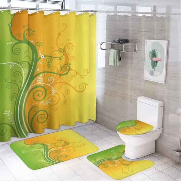 Flower Swirls Branches on a shower curtain