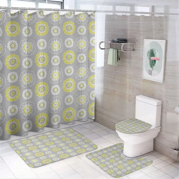 Flowers Swirls on a shower curtain