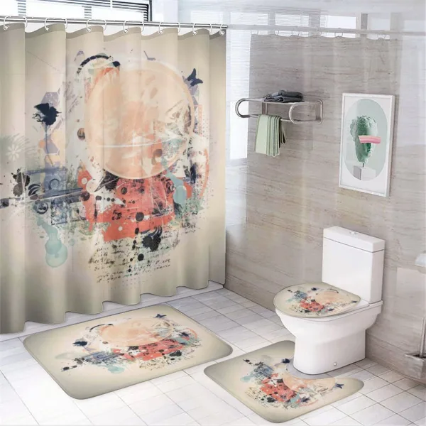 Grunge Mix Collage on a shower curtain