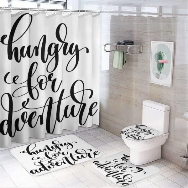 Journey Words Art on a shower curtain