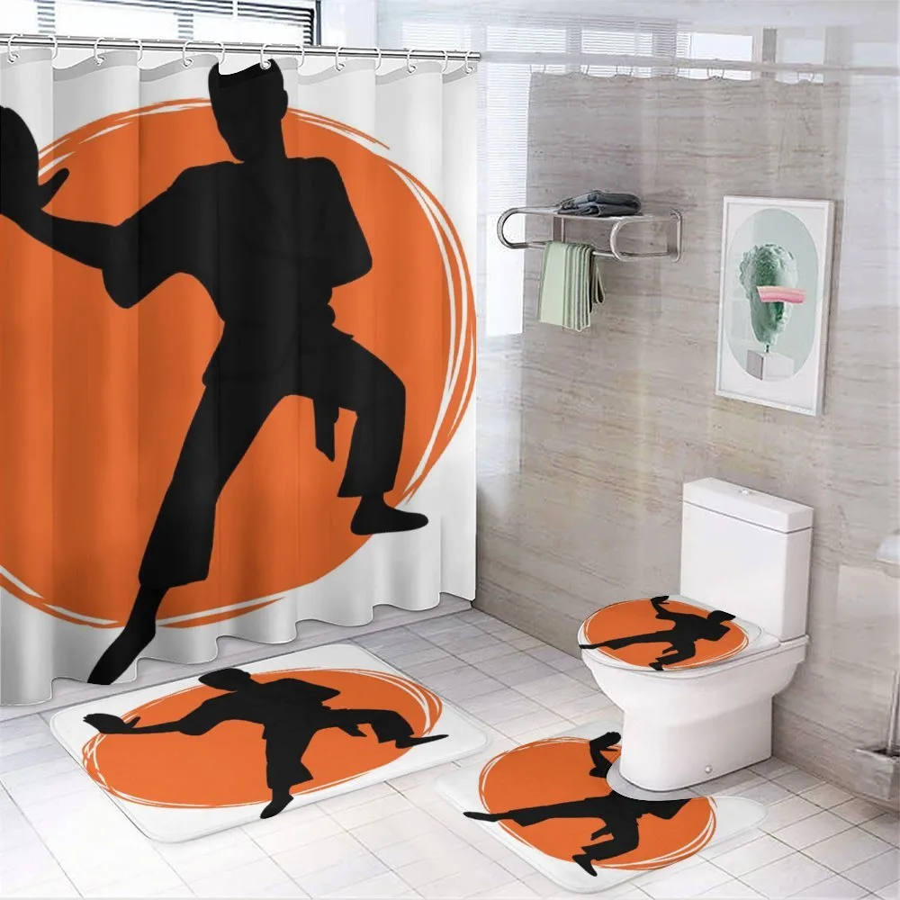 Karate Pose Man in Uniforms — Your design