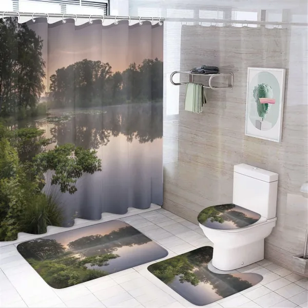 Lake Natura Netherlands on a shower curtain