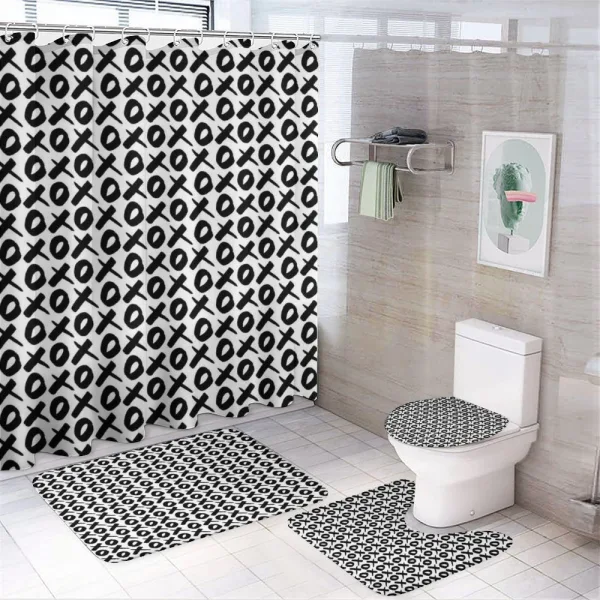 Love and Friendship Phrase on a shower curtain
