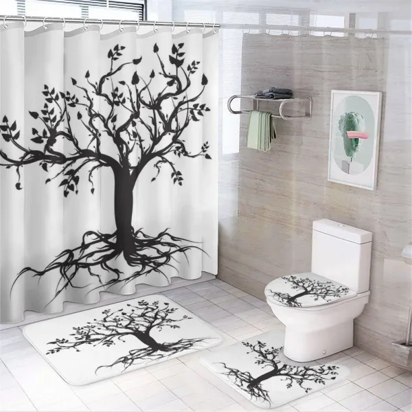 Nature Silhouette Art on a shower curtain