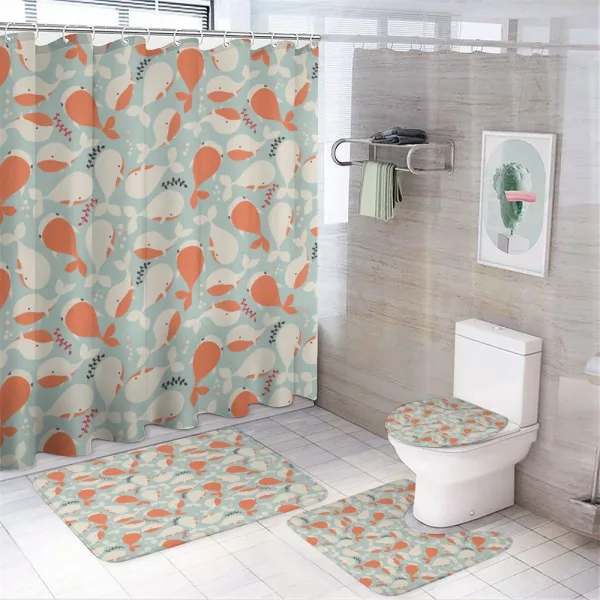 Ocean Animal Whales on a shower curtain