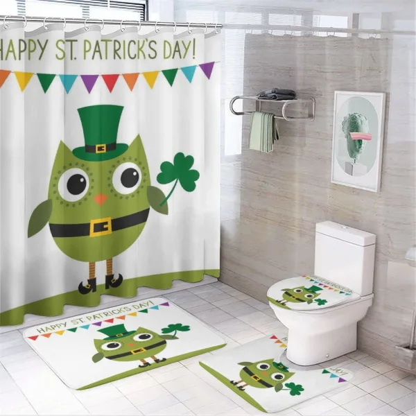 Owl Shamrock on a shower curtain