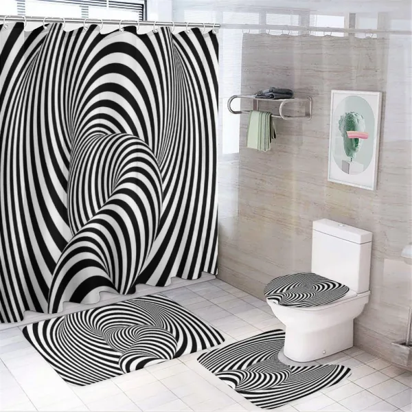 Perspective Stripe on a shower curtain