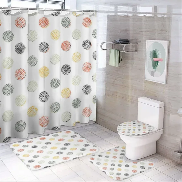 Polka Dots Geometrical on a shower curtain