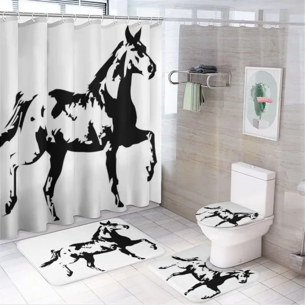 Running Horse Silhouette on a shower curtain