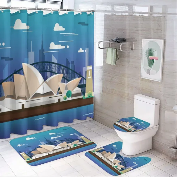Sidney Opera House Bridge on a shower curtain