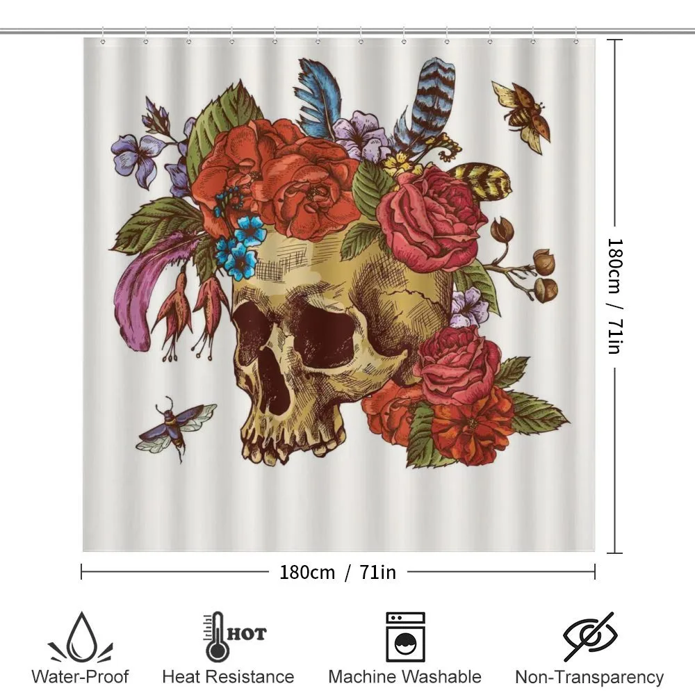 Skull Flowers Bees — Detail 2